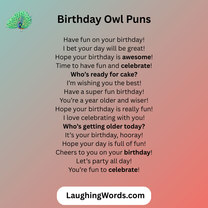 Birthday Owl Puns