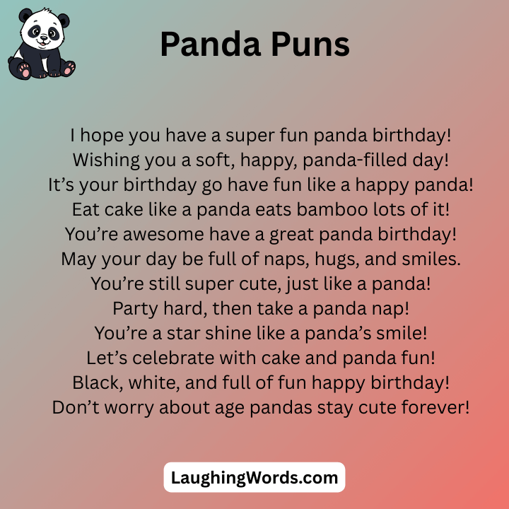 Birthday Panda Puns