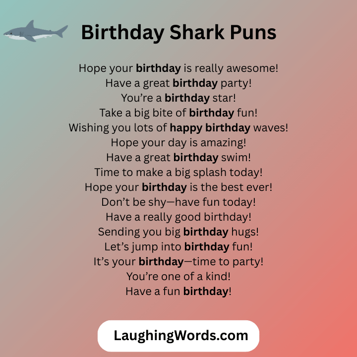Birthday Shark Puns
