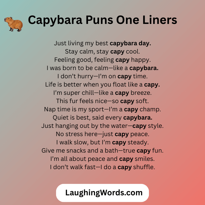 Capybara Puns One Liners