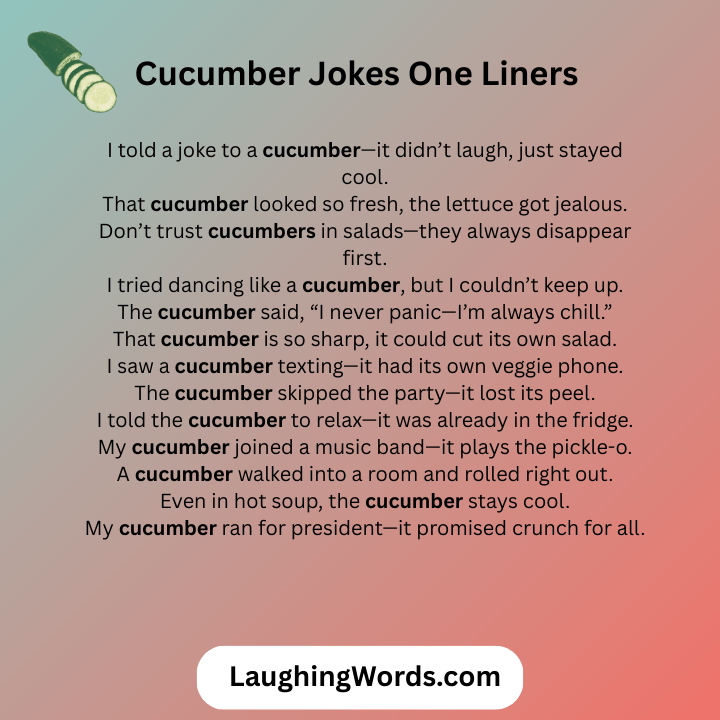 Cucumber Jokes One Liners