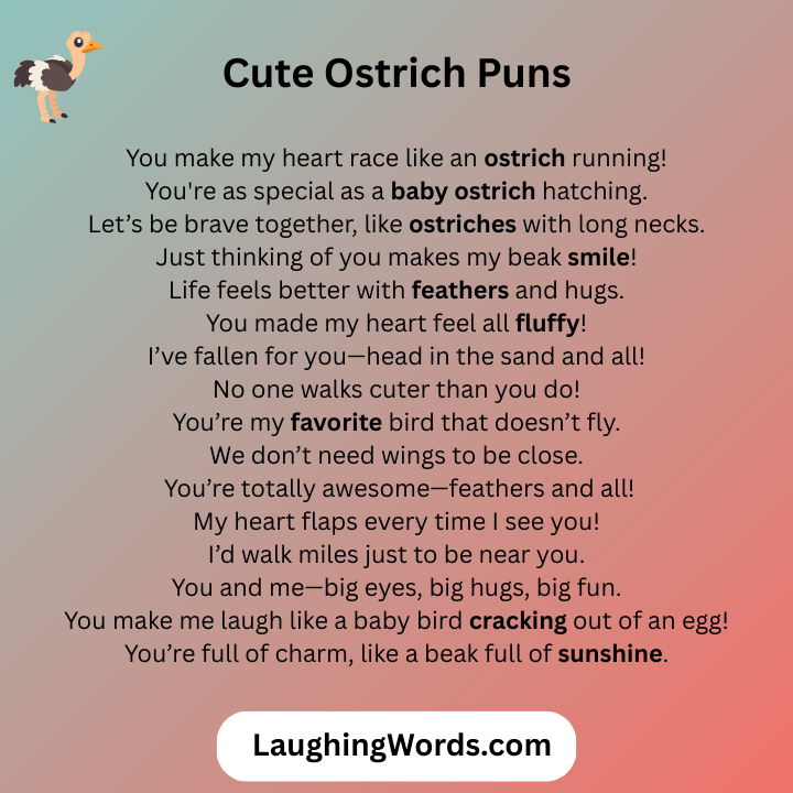 Cute Ostrich Puns