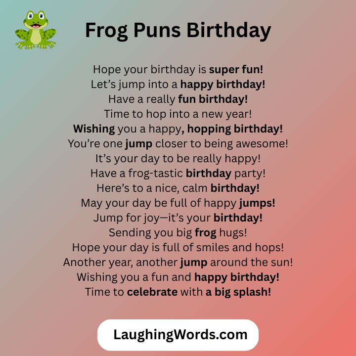 Frog Puns Birthday