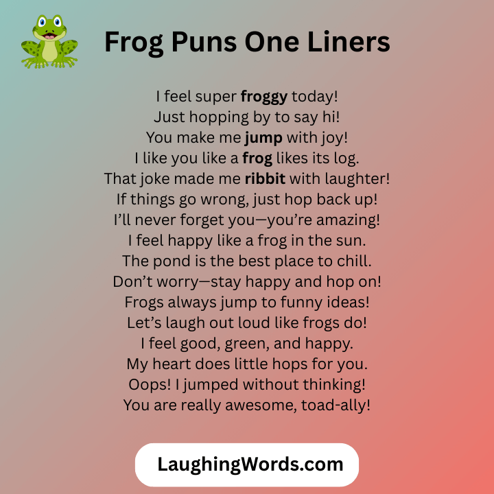 Frog Puns One Liners