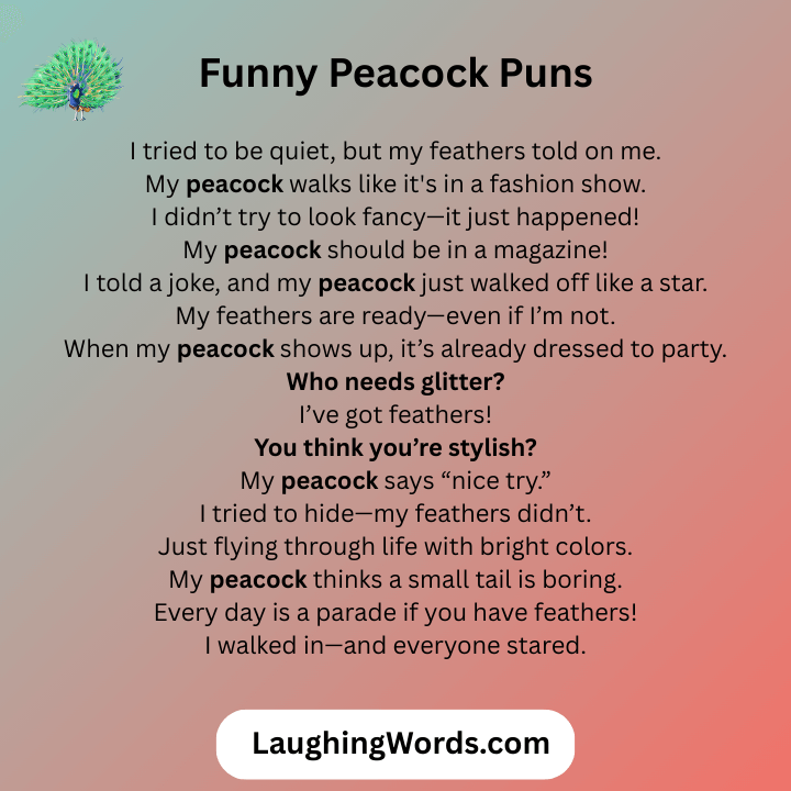 Funny Peacock Puns