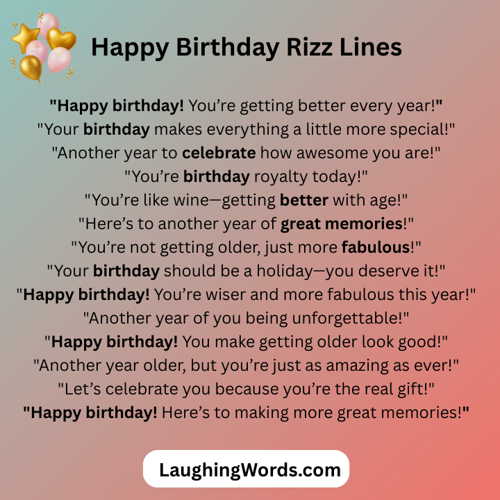 Happy Birthday Rizz Lines