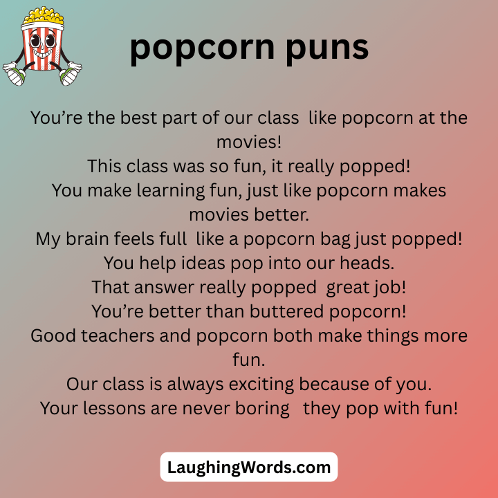 Popcorn Puns For Teachers