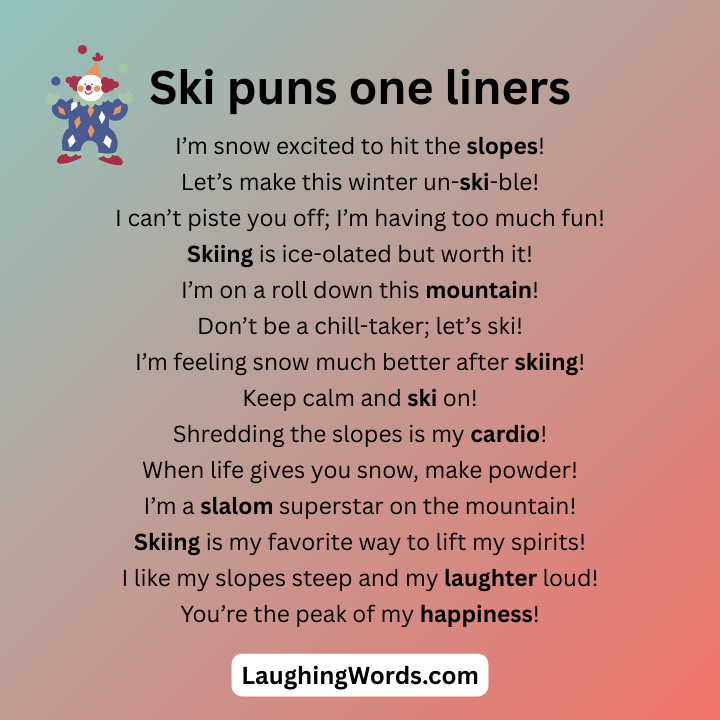 Ski puns one liners
