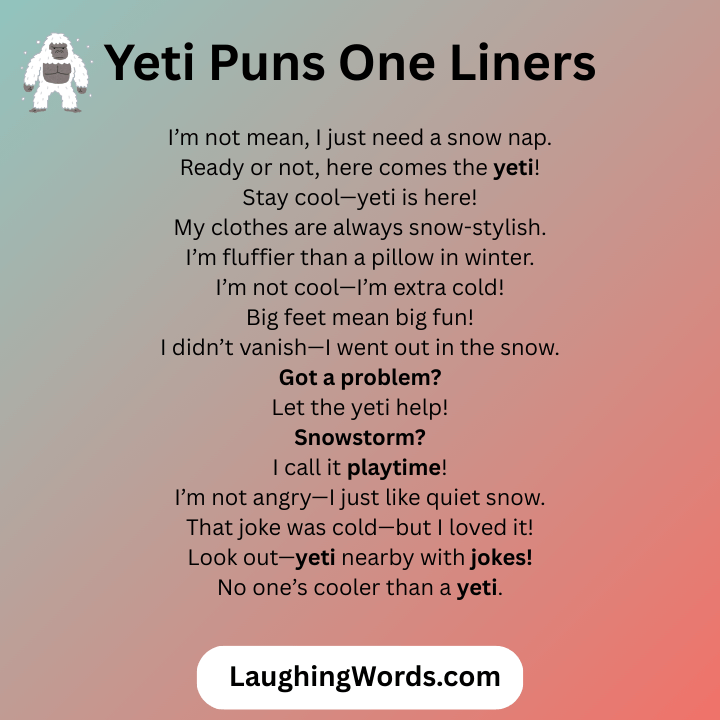 Yeti Puns One Liners