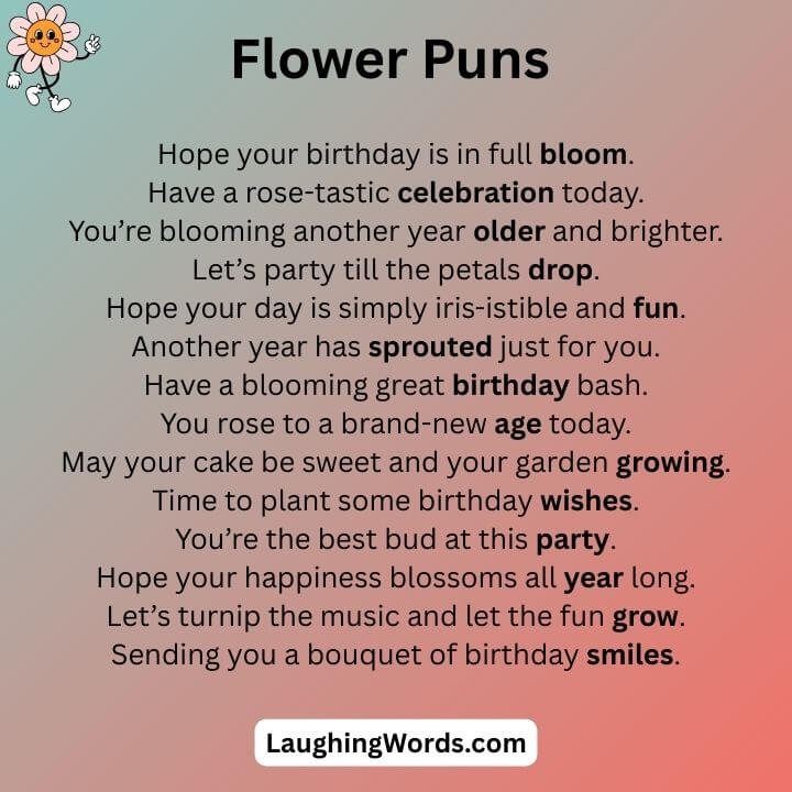 Birthday Flower Puns