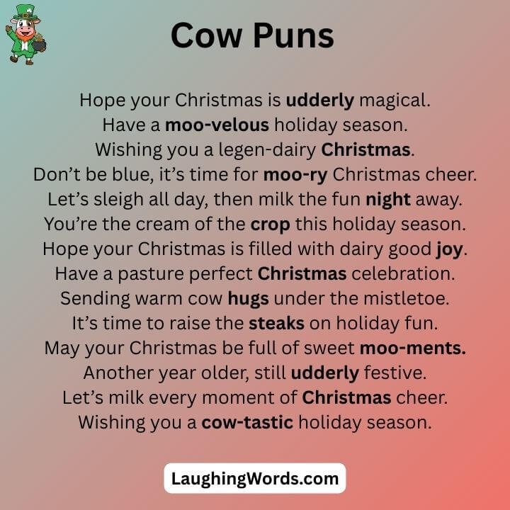 Christmas Cow Puns